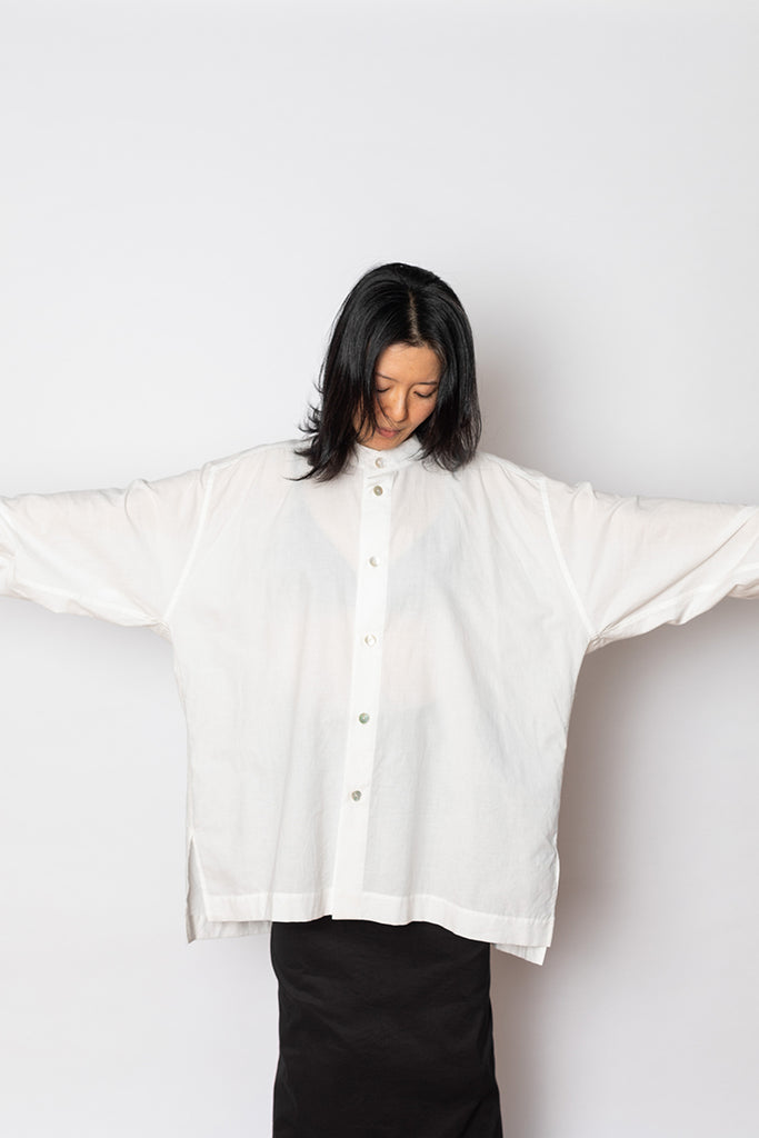 Khadi Layered Shirt - Frost White