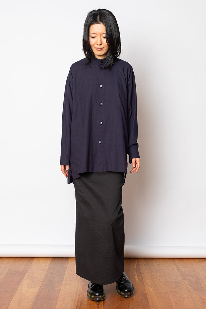 Khadi Layered Shirt - Midnight Navy