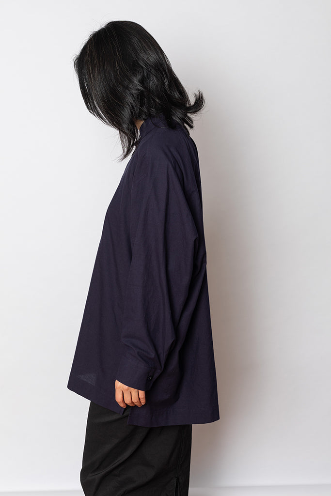 Khadi Layered Shirt - Midnight Navy