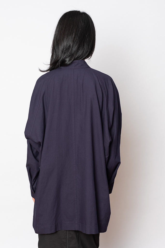 Khadi Layered Shirt - Midnight Navy