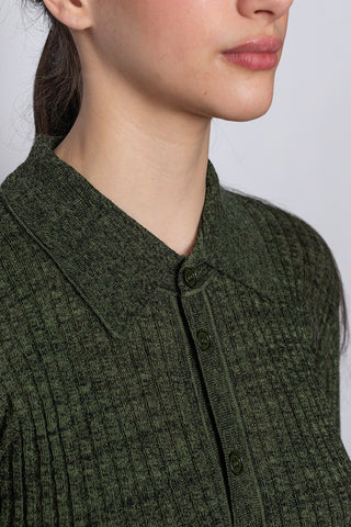 Krispa Rib Knit Top - Moss Melange