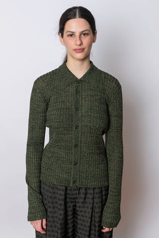 Krispa Rib Knit Top - Moss Melange