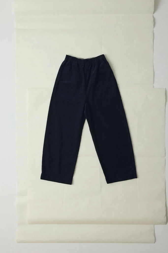 Organic Cord Barrel Leg Trousers - Charcoal