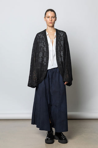 Lace Dolman Sleeve Jacket - Black