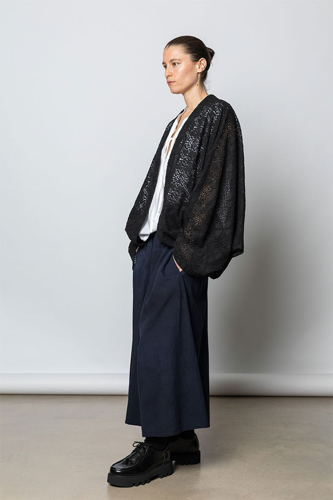 Lace Dolman Sleeve Jacket - Black