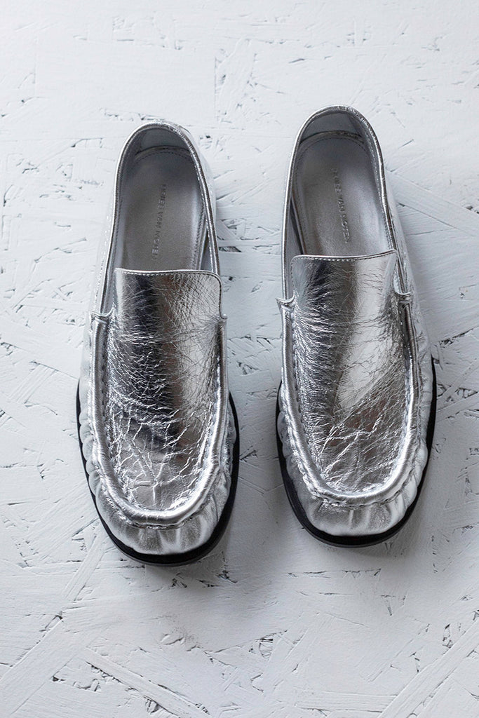 Leather Loafers - Silver