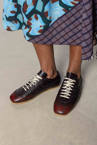 Leather Sneakers - Tan