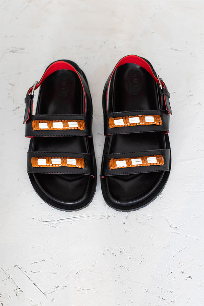 Leather Fussbett Sandal - Black