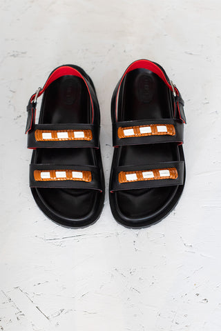 Leather Fussbett Sandal - Black