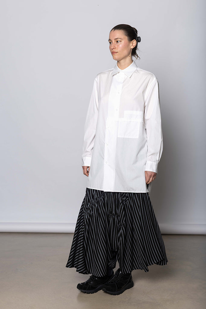 Left Front Unmatched Blouse - White