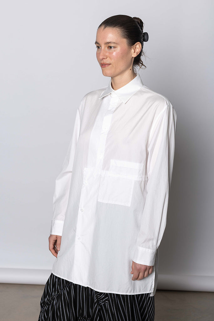 Left Front Unmatched Blouse - White