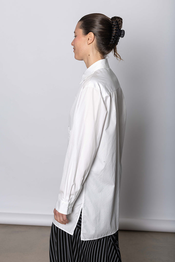 Left Front Unmatched Blouse - White