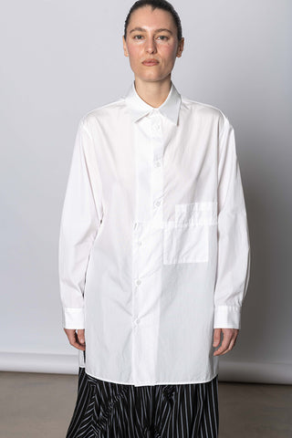 Left Front Unmatched Blouse - White