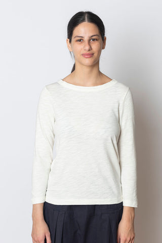 Lia Garment Dyed Boat Neck Tee - Chalk