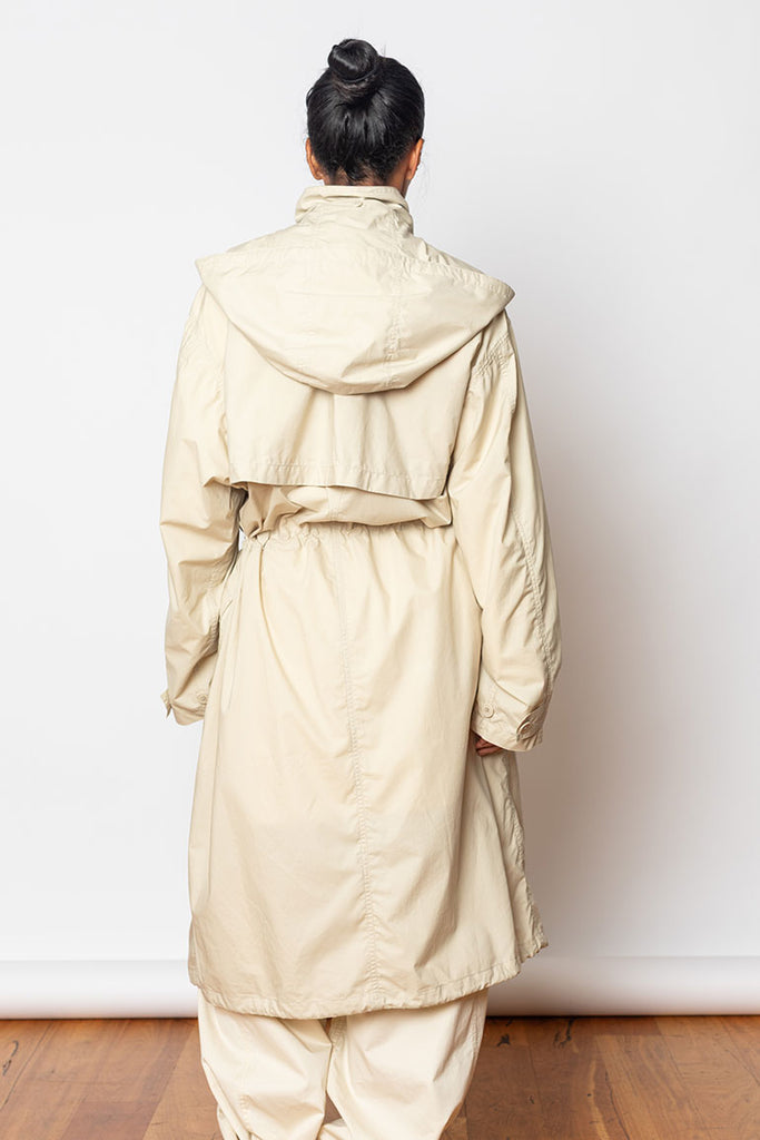 Light Hooded Trench - Stone Beige