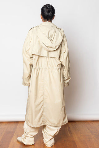 Light Hooded Trench - Stone Beige