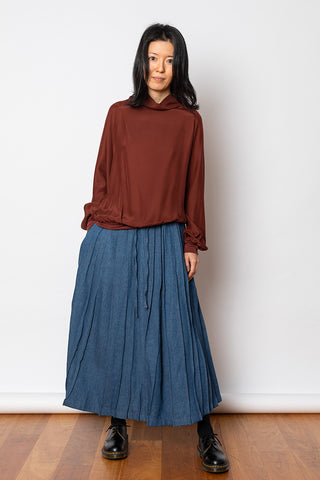 Limited Edition Denim Pleated Skirt