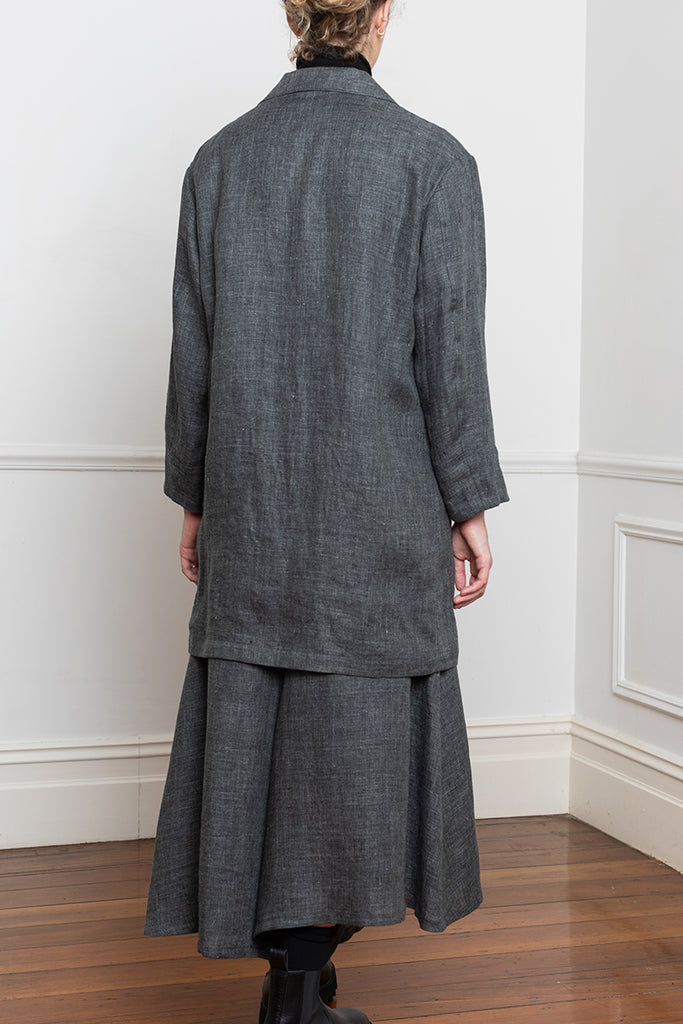 Linen Tweed Work Jacket - Grey