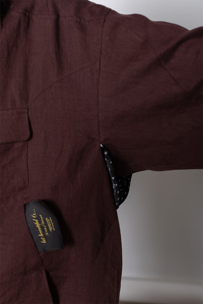Linen Work Shirt - Bordeaux
