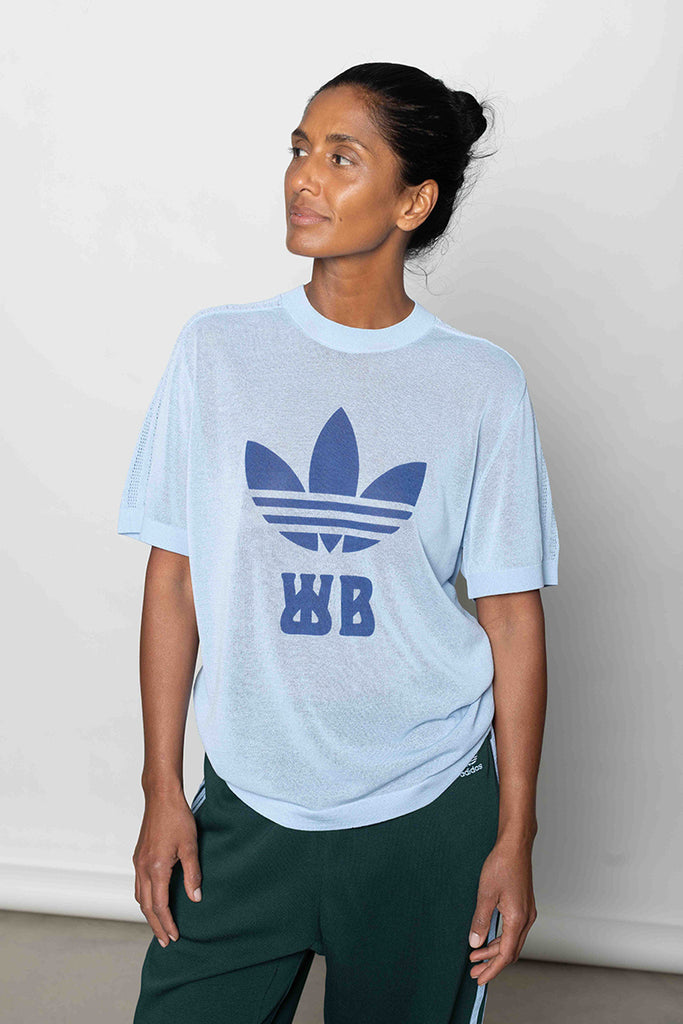 Logo Print Knit T-Shirt - Clear Sky