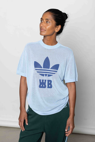 Logo Print Knit T-Shirt - Clear Sky