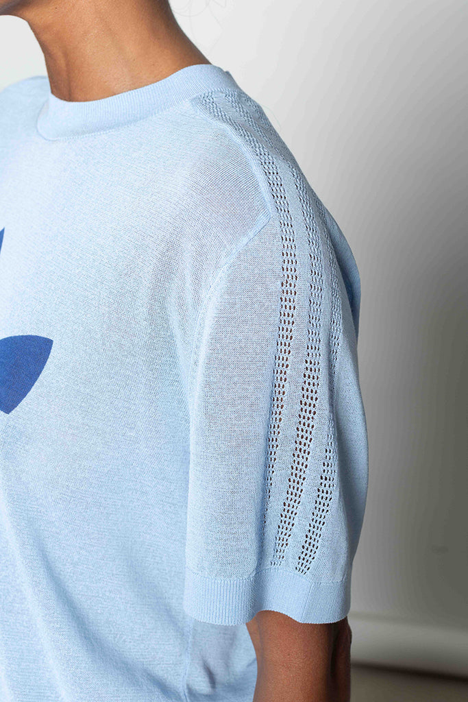 Logo Print Knit T-Shirt - Clear Sky