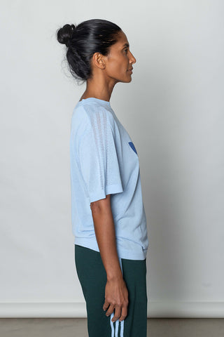 Logo Print Knit T-Shirt - Clear Sky