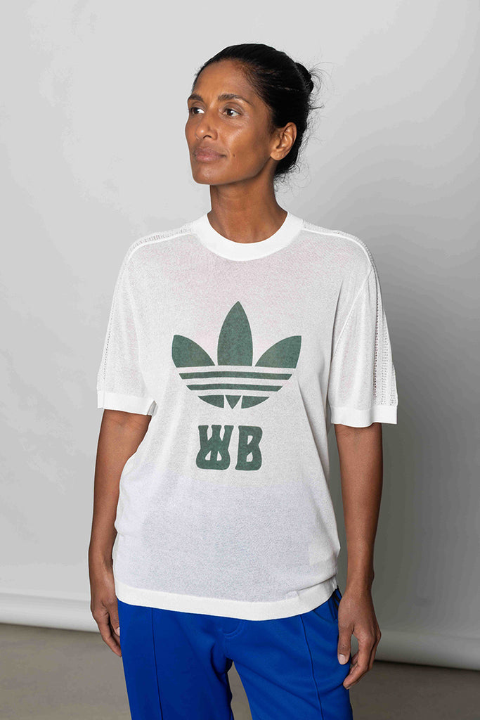 Logo Print Knit T-Shirt - White