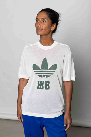 Logo Print Knit T-Shirt - White
