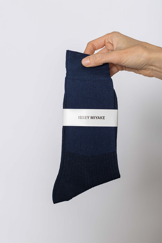 Long Sheer Rib Socks - Dark Navy
