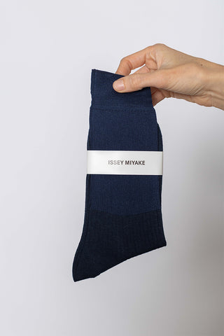 Long Sheer Rib Socks - Dark Navy