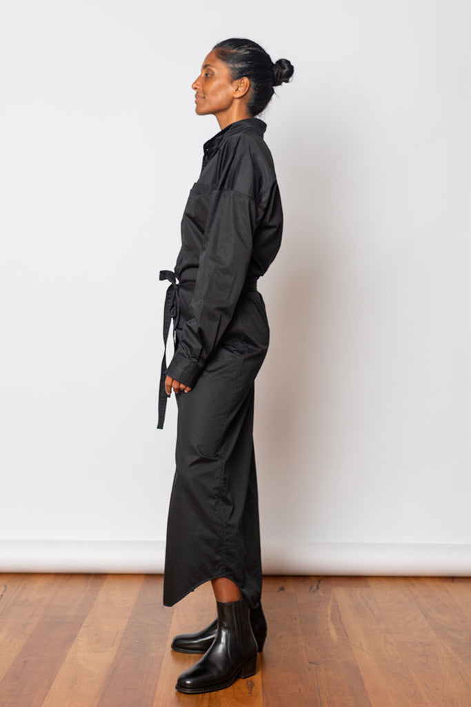 Long Shirt Dress - Black