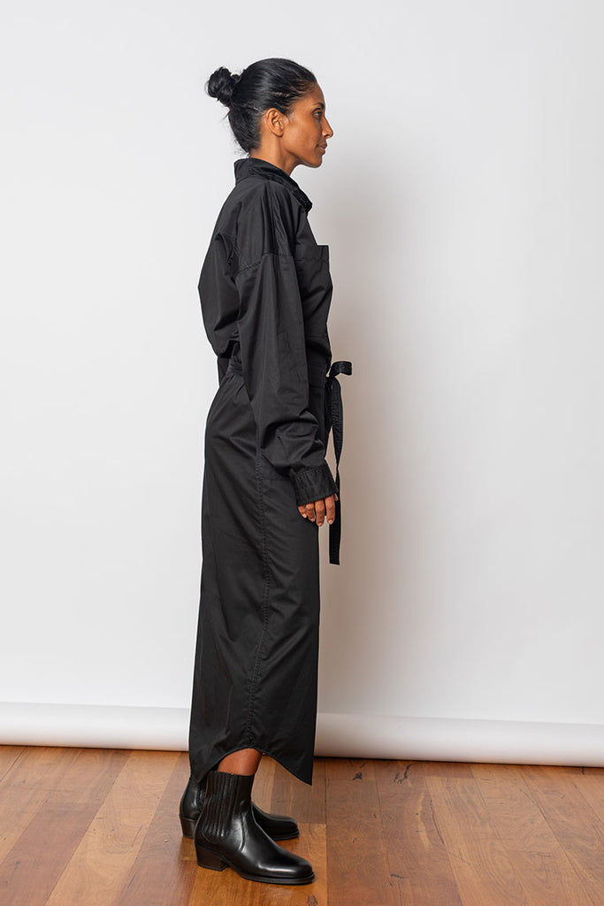 Long Shirt Dress - Black