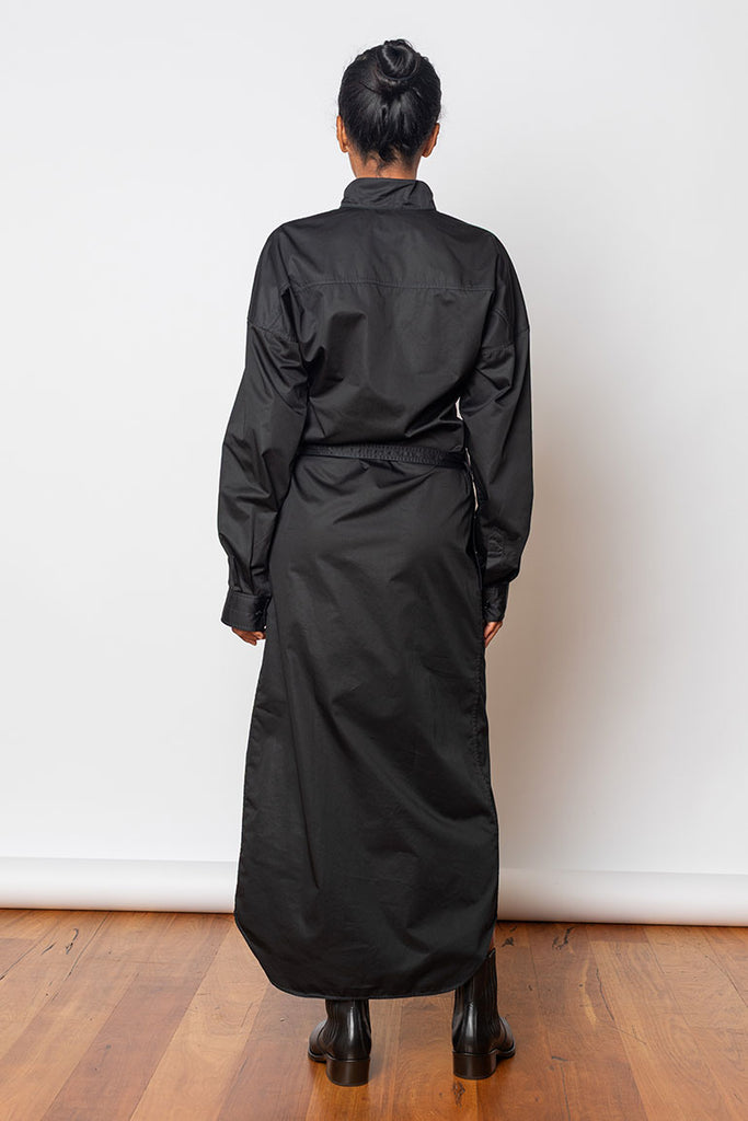 Long Shirt Dress - Black