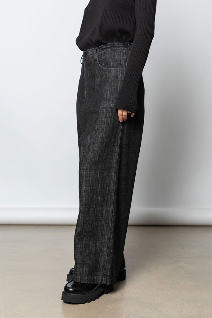 Long Straight Jeans - Black
