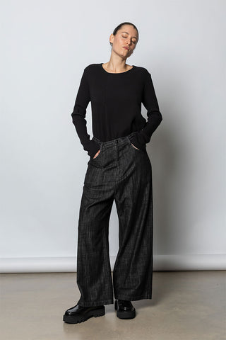 Long Straight Jeans - Black