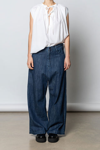 Long Straight Jeans - Indigo