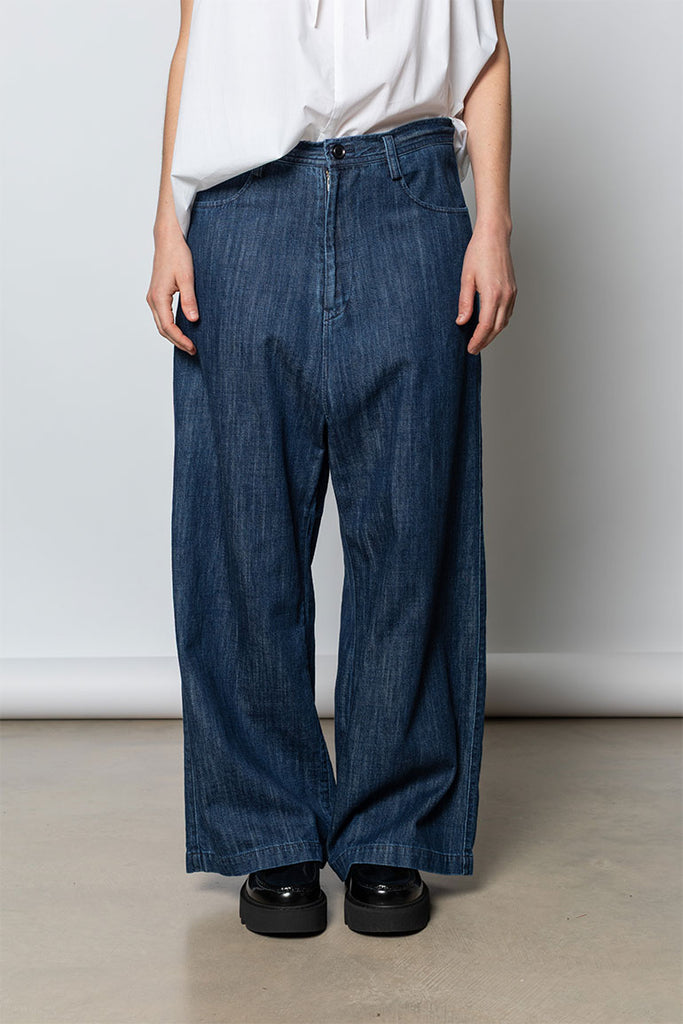 Long Straight Jeans - Indigo