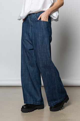 Long Straight Jeans - Indigo
