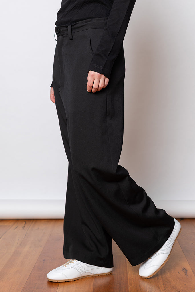 Long Straight Pant - Black