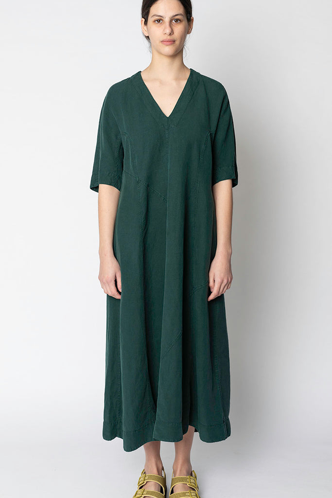 Lyocell Linen Panel Dress - Scarab