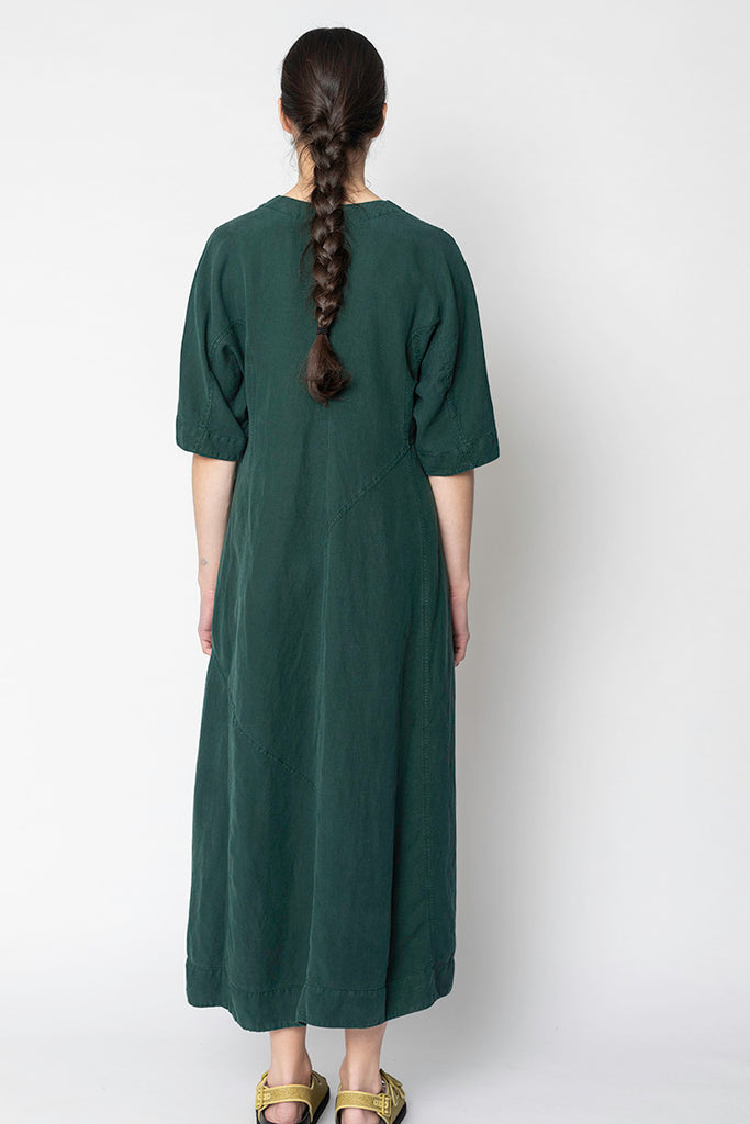 Lyocell Linen Panel Dress - Scarab