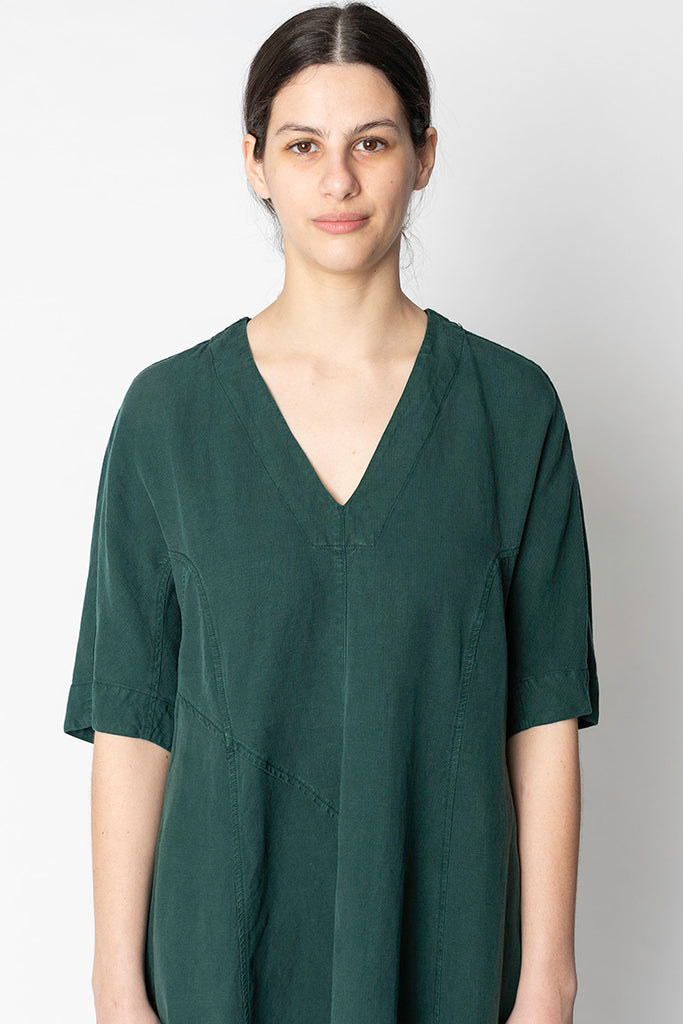 Lyocell Linen Panel Dress - Scarab