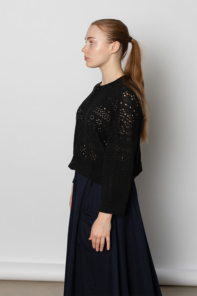 M Cropped Cardigan - Black