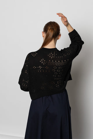 M Cropped Cardigan - Black