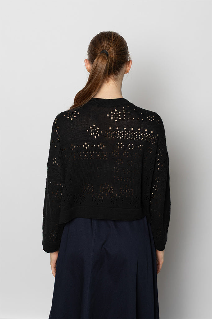 M Cropped Cardigan - Black