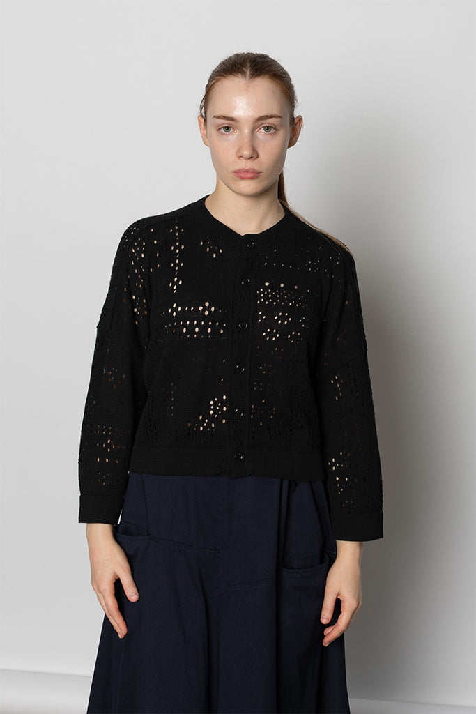 M Cropped Cardigan - Black