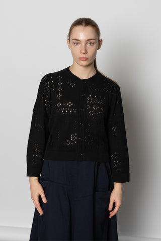 M Cropped Cardigan - Black