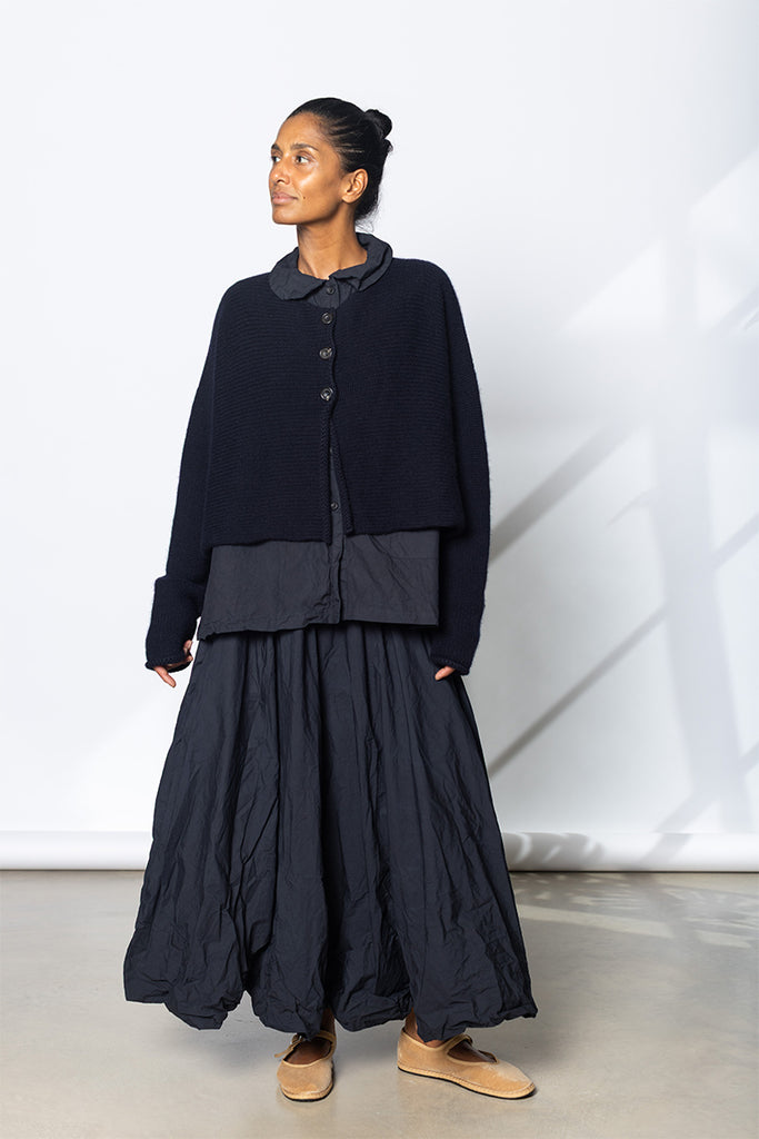 Maple Cashmere Knit Jacket - Navy