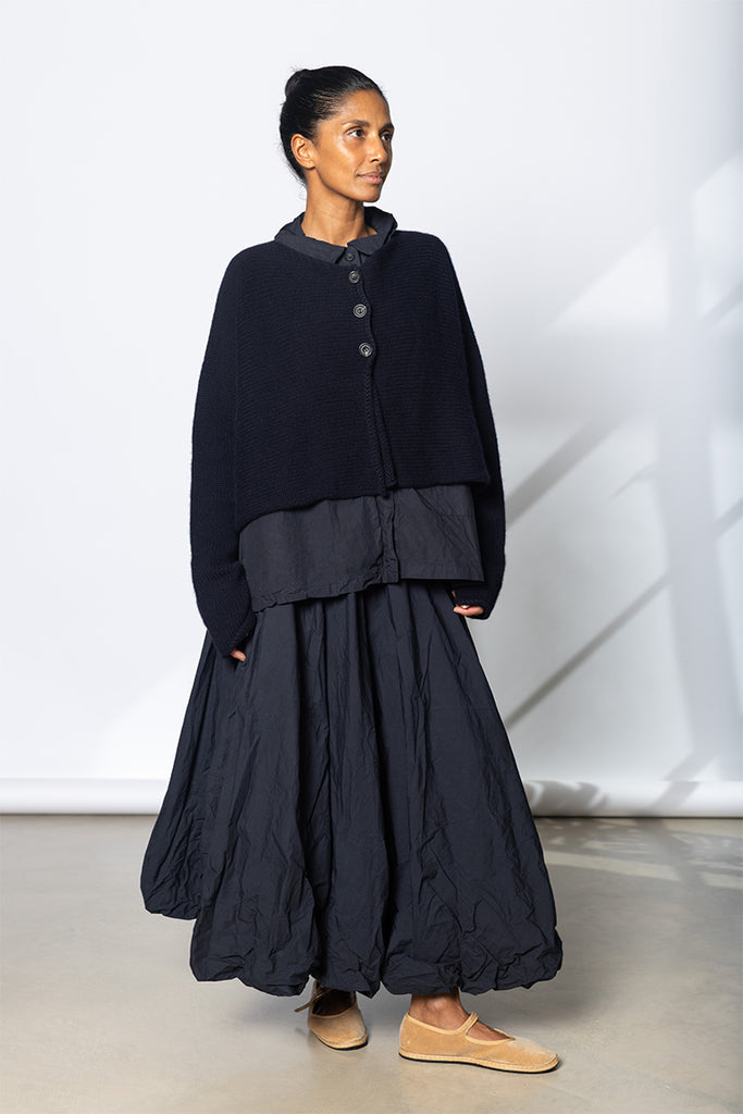 Maple Cashmere Knit Jacket - Navy